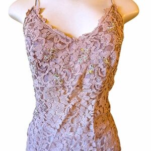 90s Brittney inspo Embellished lace tan/nude Y2K Sleeveless cami